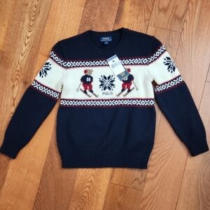 Polo by Ralph Lauren Blue, Cranberry and Cream Sweater